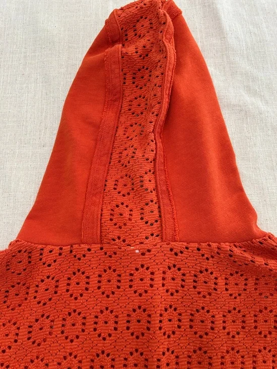Daily Practice by Anthropologie Robyn Crocheted Hoodie Women's 3X Orange - Picture 12 of 15
